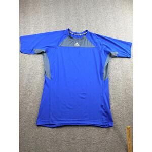Adidas Blue Performance Training Tee Men's XXL Mesh Workout Gym Running Shirt